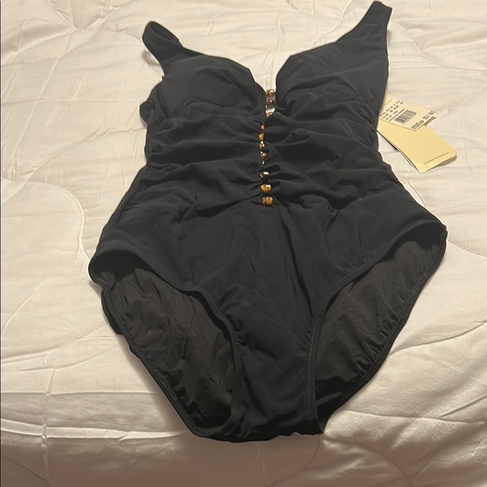 Gotttex Black Swimsuit with Gold Details